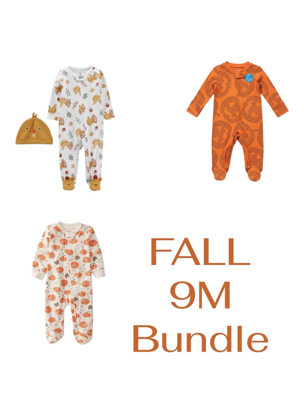 Bundle of 100% Cotton Sleepers - size 9 Months